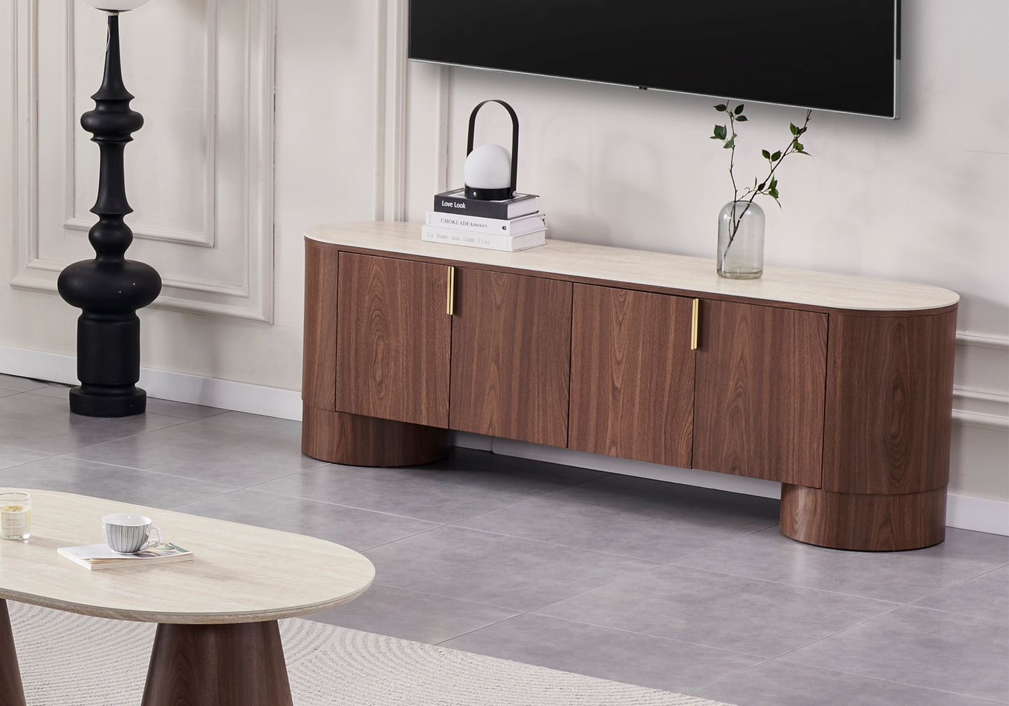 Chaise salle à manger noyer cannage naturel - MONZA