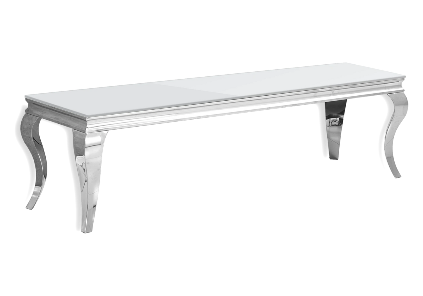Table verre blanc et chaises velours noir argent – NEO