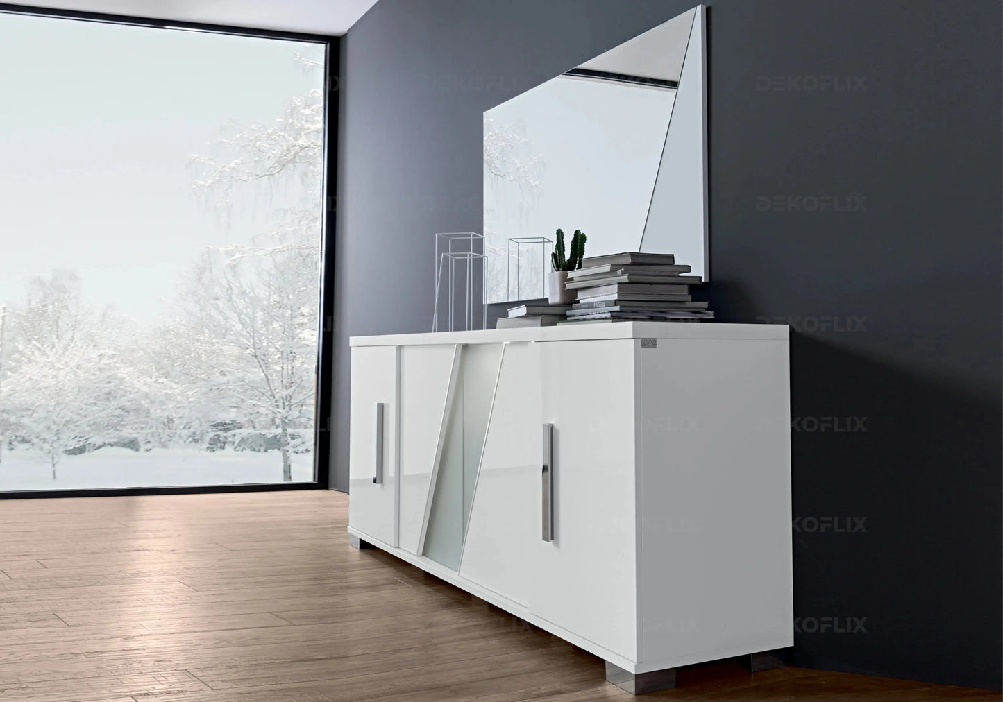 Miroir Mural Design Blanc et Moderne – LISA DEKOFLIX