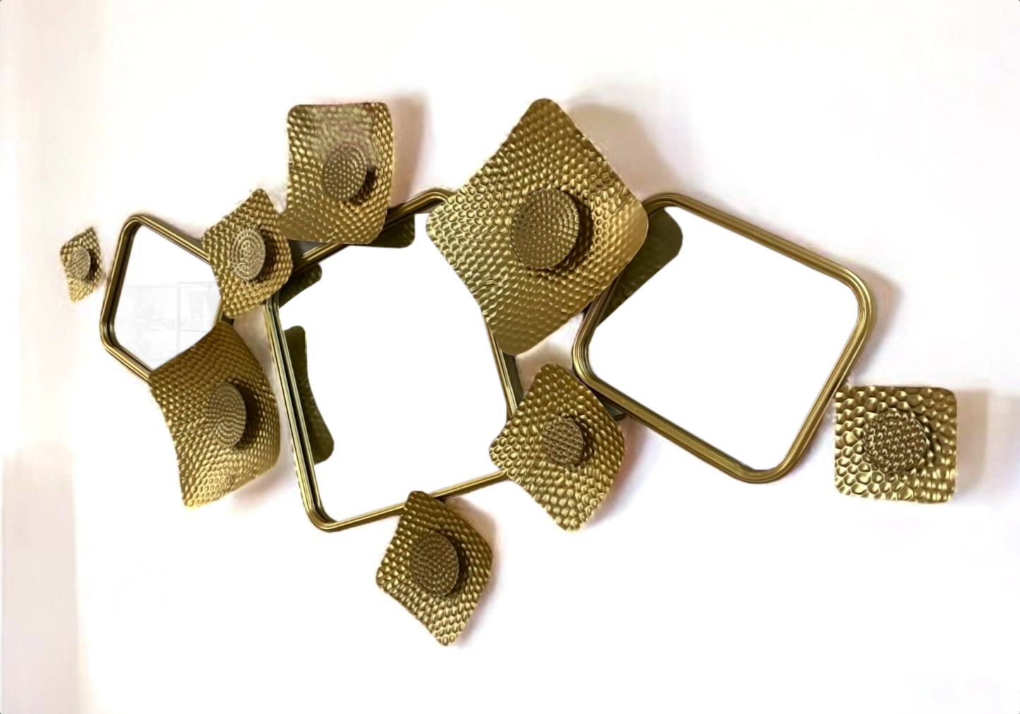 Miroir design géométrique métal doré – KUBIA