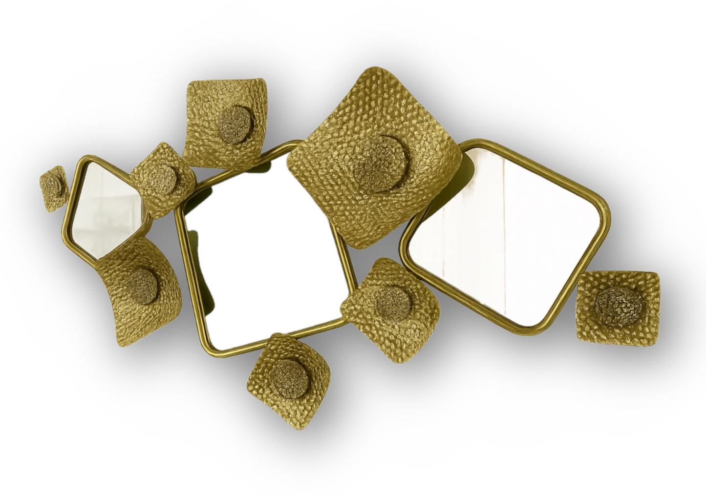 Miroir design géométrique métal doré – KUBIA