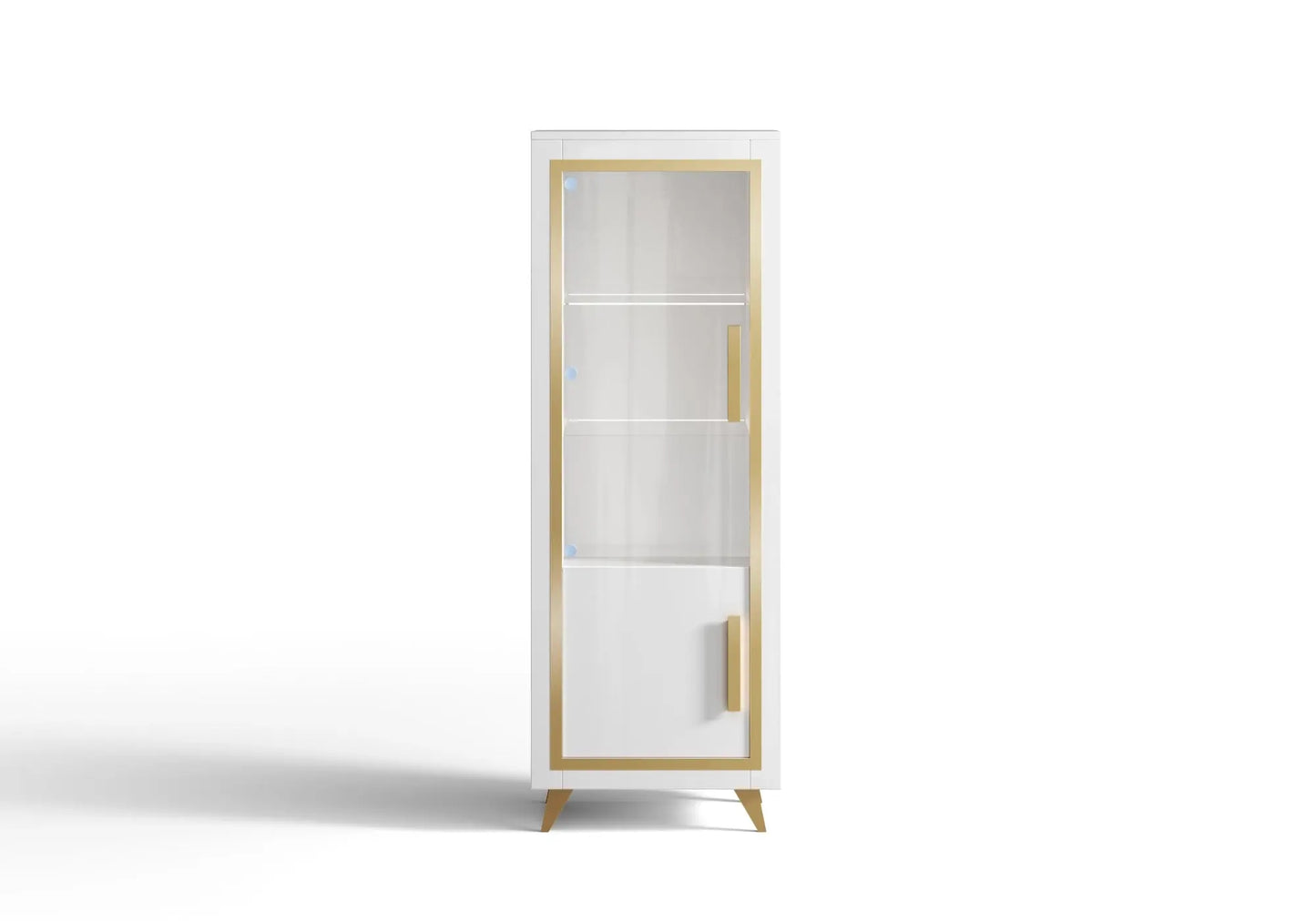 Mur tv laqué blanc doré led GOLD Italian Mobili