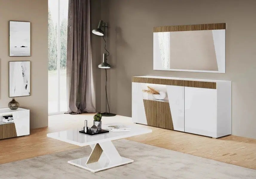 Mur tv laqué blanc led ETNA Italian Mobili