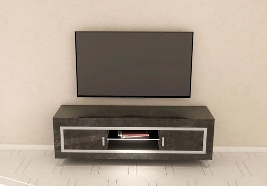 Mur tv marbre noir led SILVER Italian Mobili