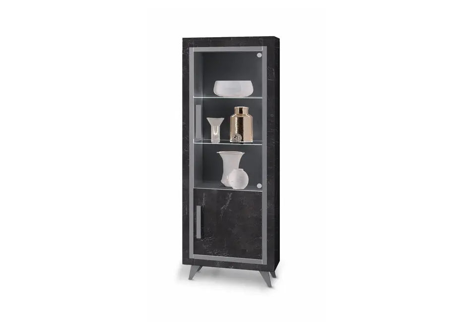 Mur tv marbre noir led SILVER Italian Mobili