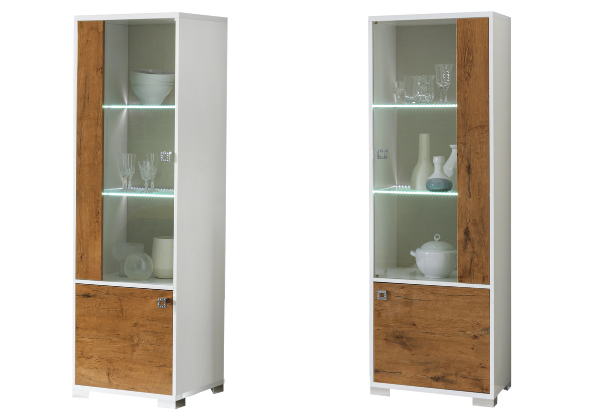 Salle à manger laquée blanc & bois naturel – SARAH