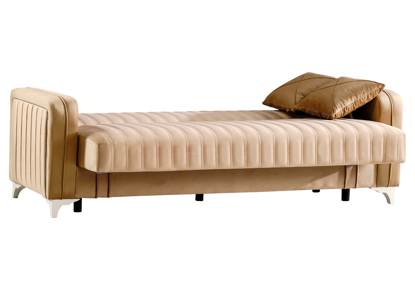 Canapé lit coffre rangement velours design – AURIA