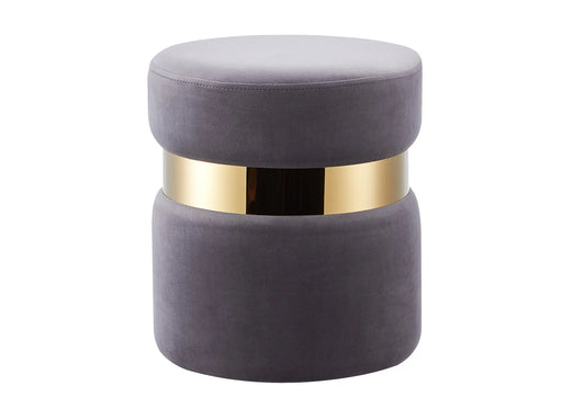 Pouf design doré velours anthracite ISY New Design