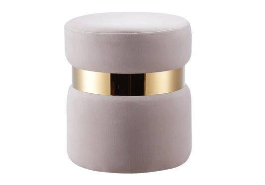 Pouf design doré velours beige ISY New Design