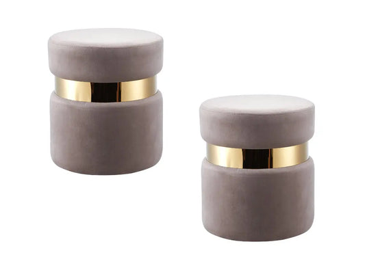 Pouf design doré velours moka ISY New Design