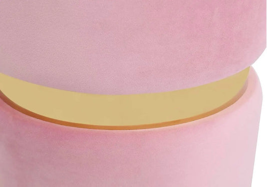 Pouf design doré velours rose ISY New Design