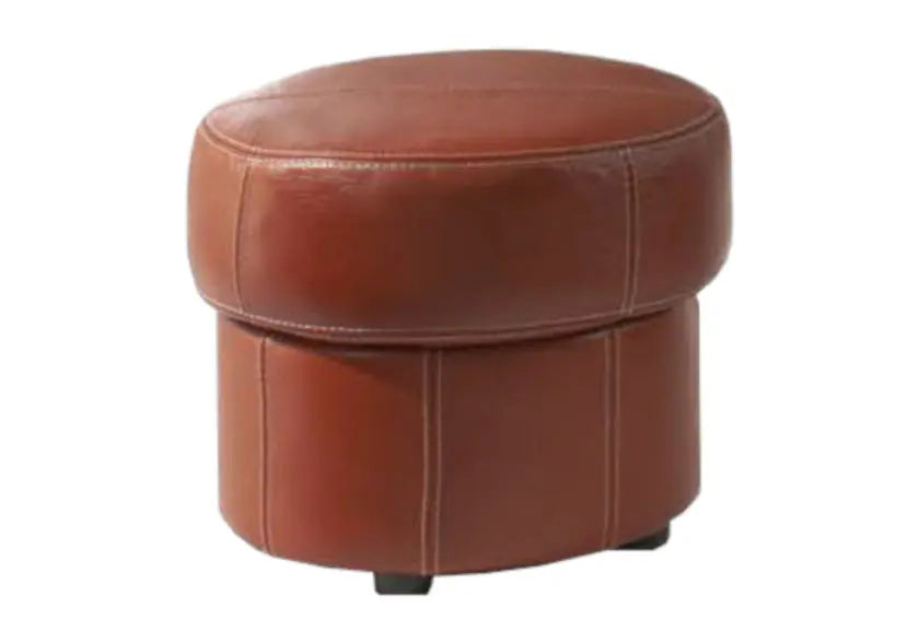 Pouf repose pied cuir marron PAUL : Élégance et Confort – DEKOFLIX