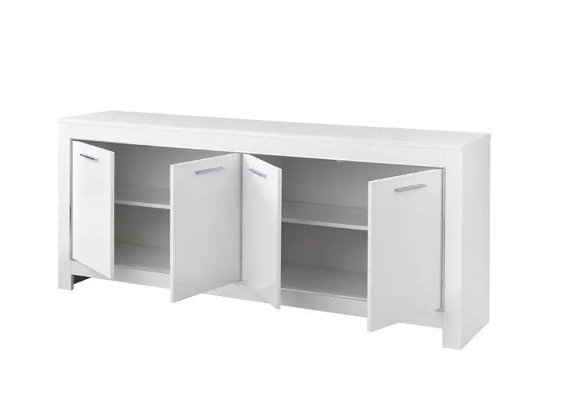 Salle à manger blanc laqué led MODENA Italian Mobili