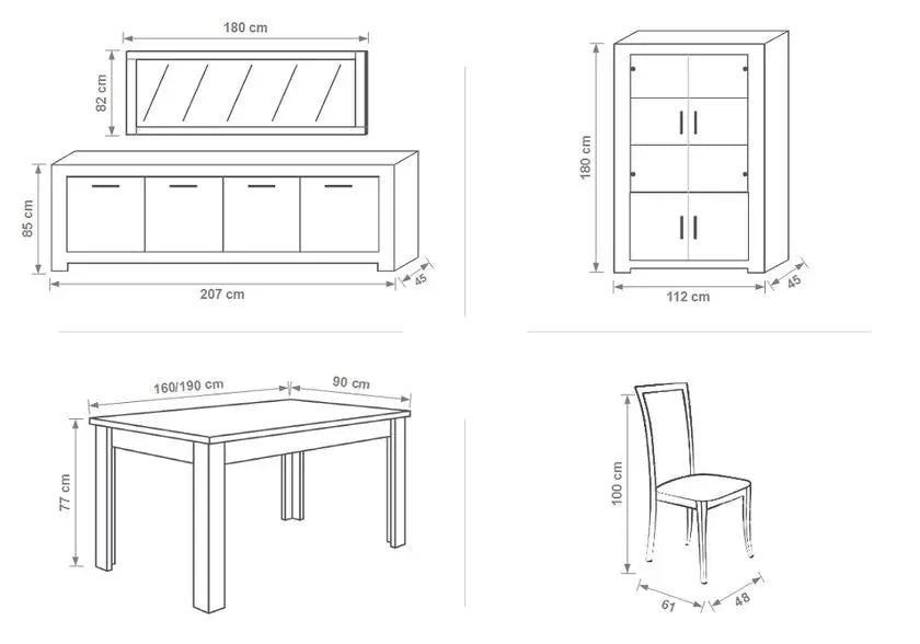Salle à manger blanc laqué led MODENA Italian Mobili