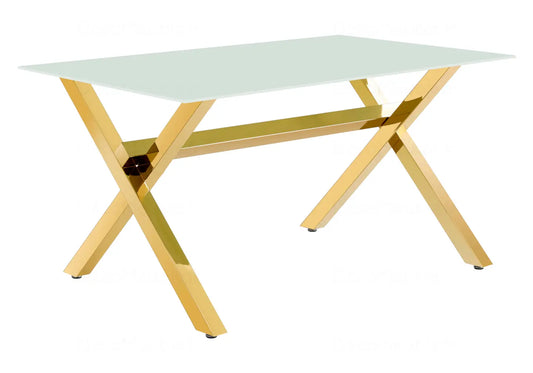Salle à manger en verre pied doré CROSS New Design