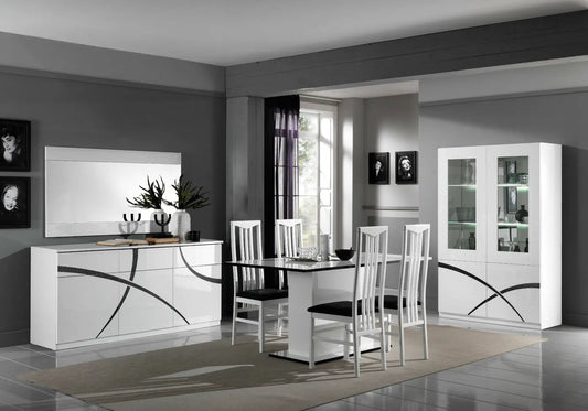 Salle à manger laqué blanc MILANO - DEKOFLIX