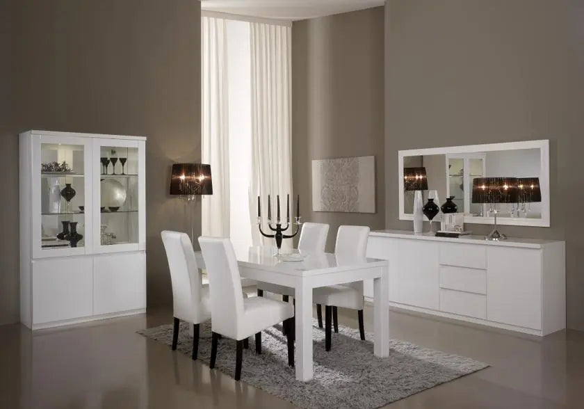 Salle à manger laqué blanc led ROMA Italian Mobili