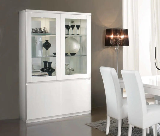 Salle à manger laqué blanc led ROMA Italian Mobili