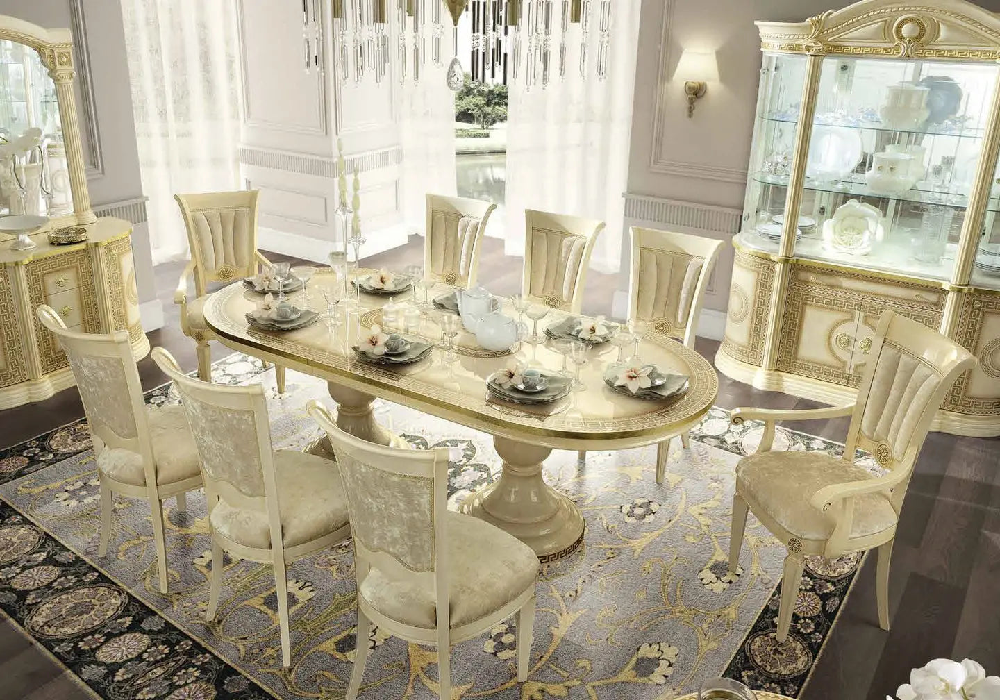 Salle à manger laqué or ivoire ALLA CG Italy