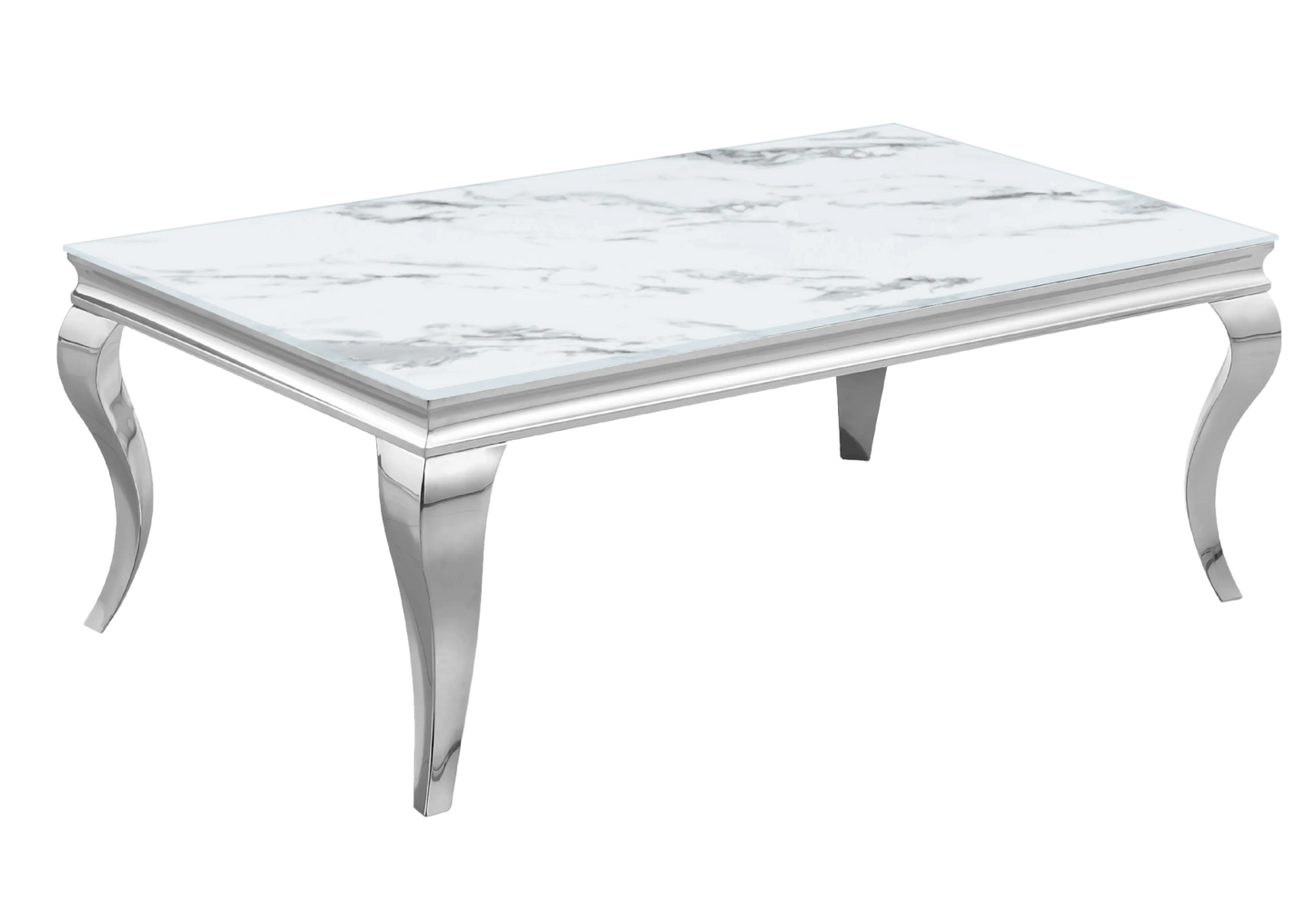 Salle à manger marbre blanc chaises velours noir argent - NEO New Design