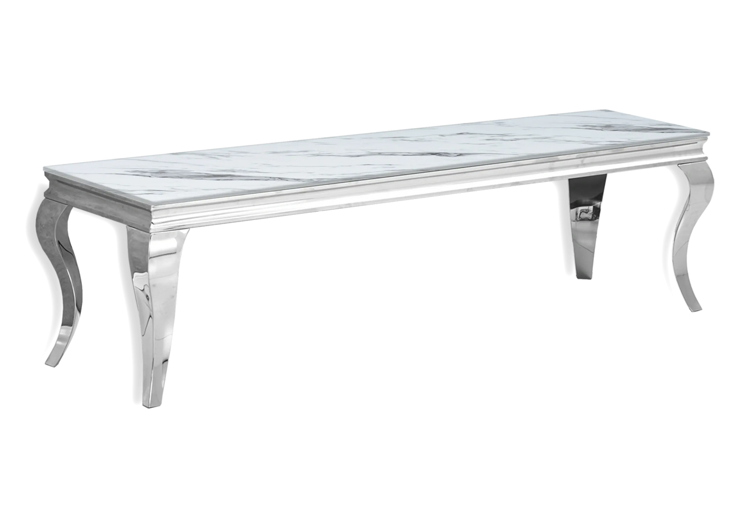 Salle à manger marbre blanc chaises velours noir argent - NEO New Design