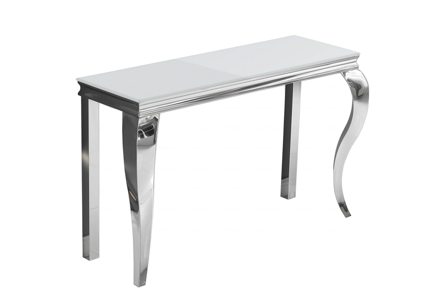 Salle à manger verre blanc chaises velours beige argent - NEO New Design