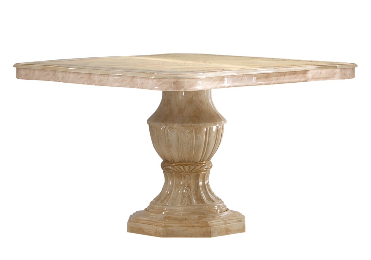 Salle à manger baroque beige marbré doré compacte - NOBILE