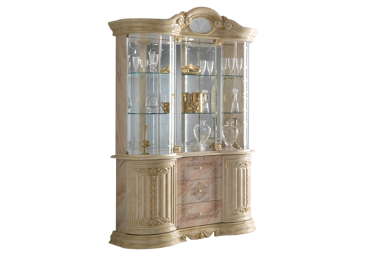 Salle à manger baroque beige marbré doré compacte - NOBILE