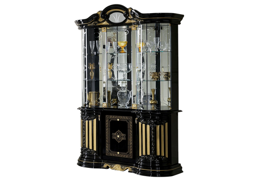 Salle à manger baroque noir doré compacte - NOBILE