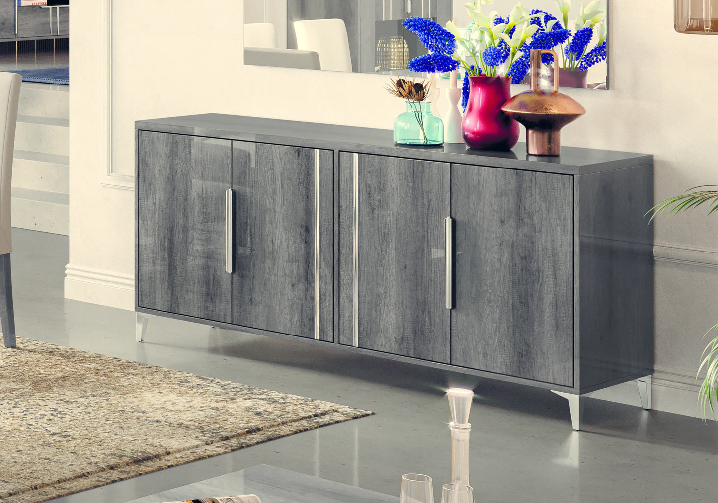Salle à manger design bois gris foncé – LUNA