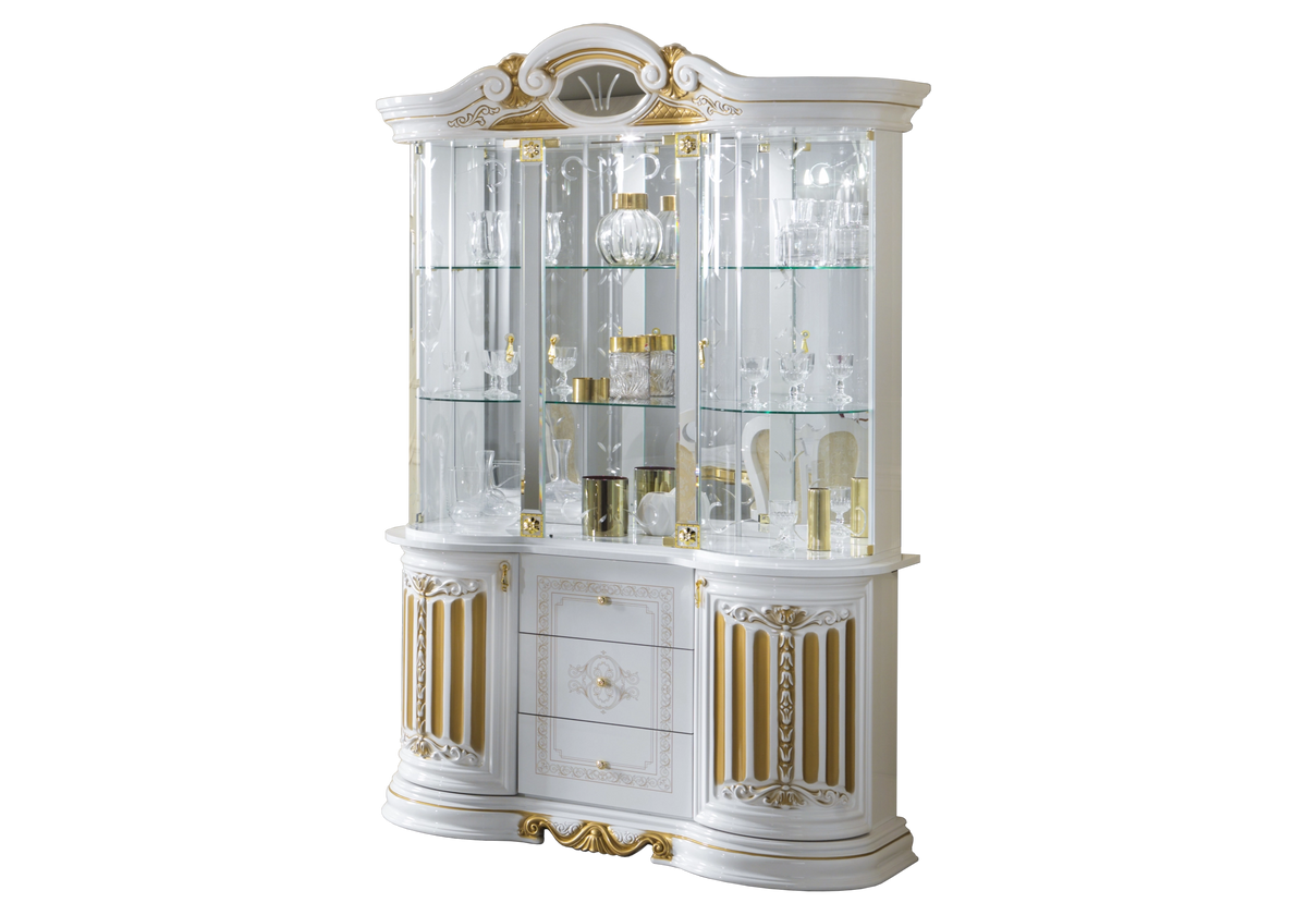 Salle à manger baroque blanc doré compacte - NOBILE