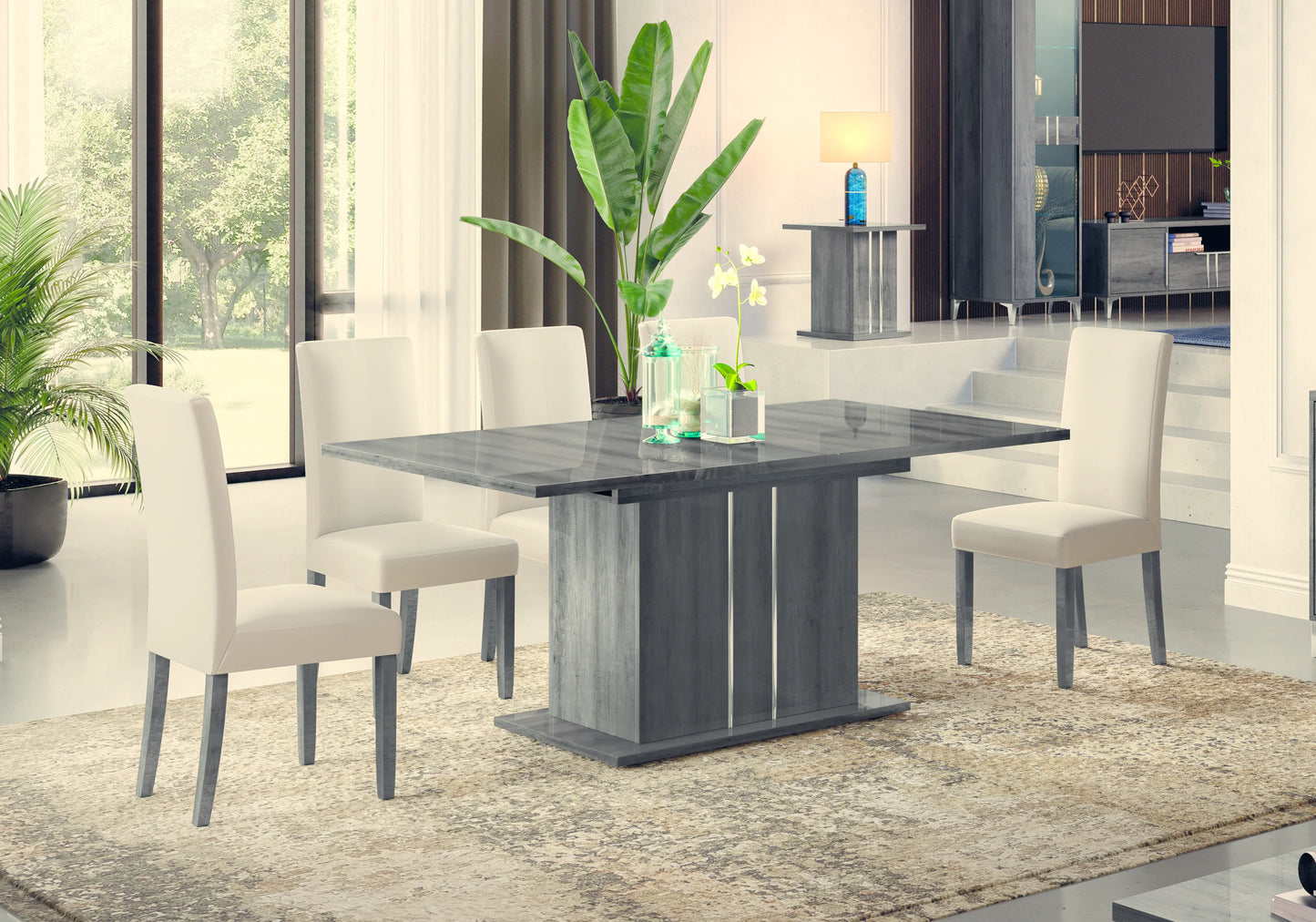 Salle à manger design bois gris foncé – LUNA
