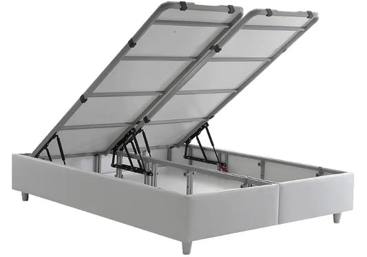 Sommier lit coffre rangement blanc SMART kelekci.com