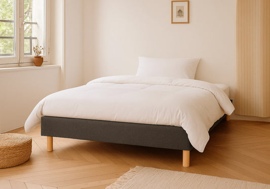 Sommier tapissé gris design 20 cm - STELY