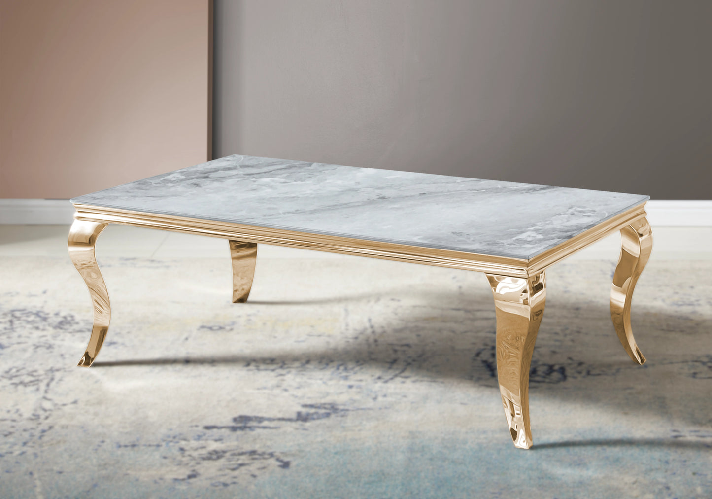 Console design marbre gris pied doré – NEO