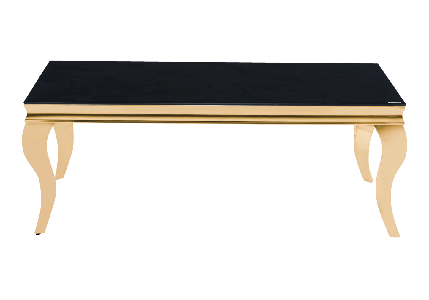 Table basse verre noir pied doré - NEO