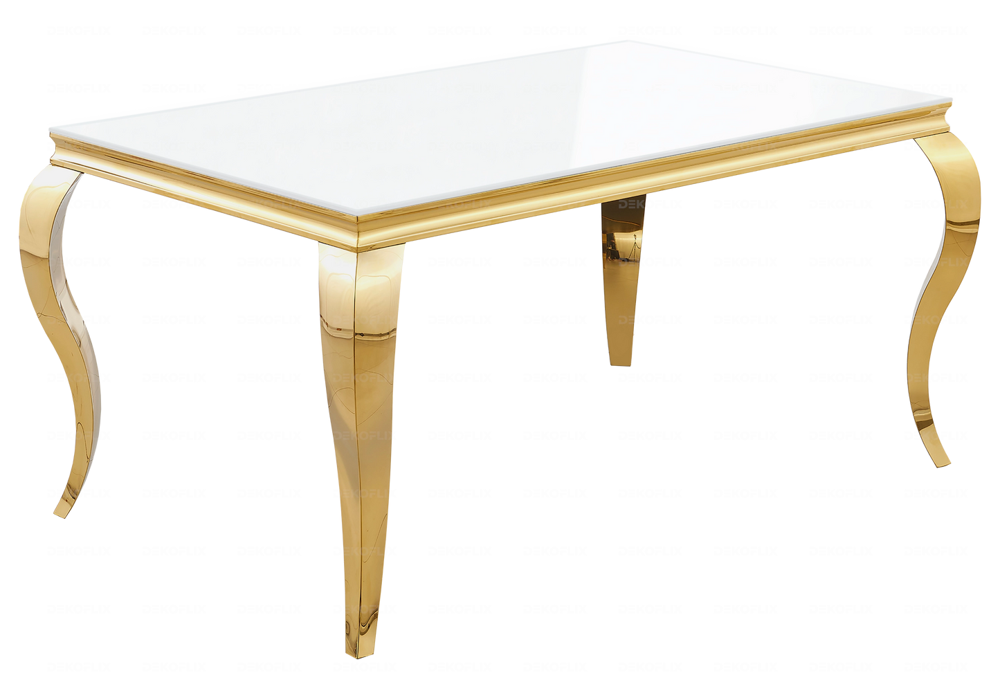 Console design verre blanc pied doré – NEO