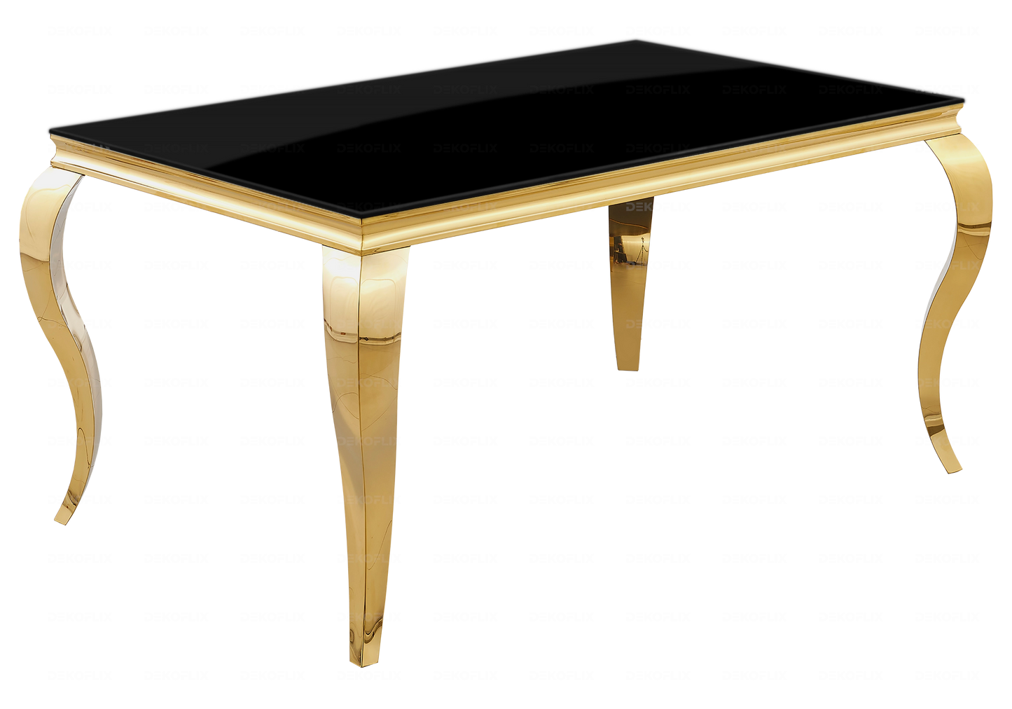 Table basse verre noir pied doré - NEO