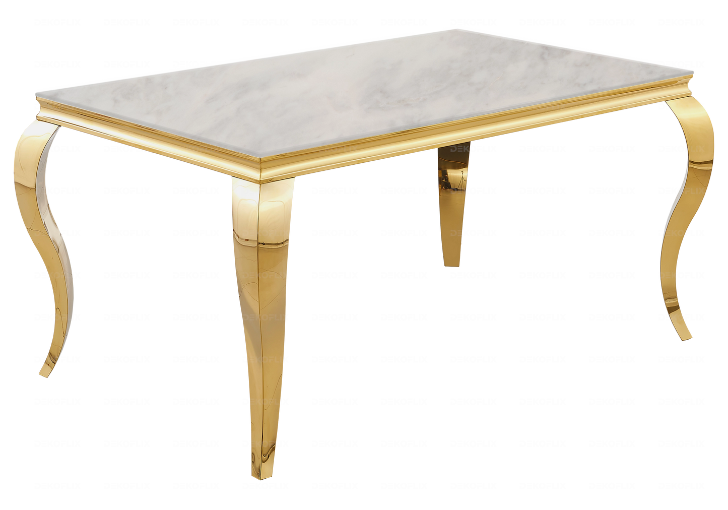 Table à manger marbre beige pied doré – NEO