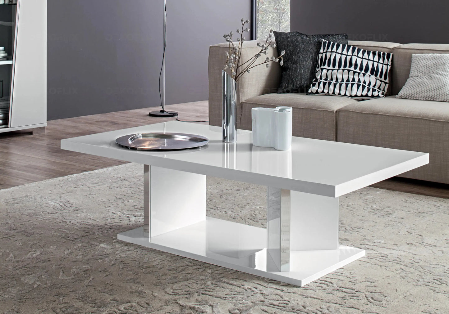 Table Basse Blanche Design et Élégante – LISA – Table de Salon DEKOFLIX