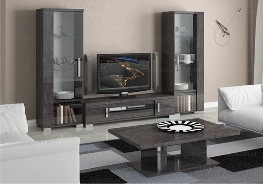Table Basse Bouleau Gris Design Chic – Sarah Rectangulaire Status