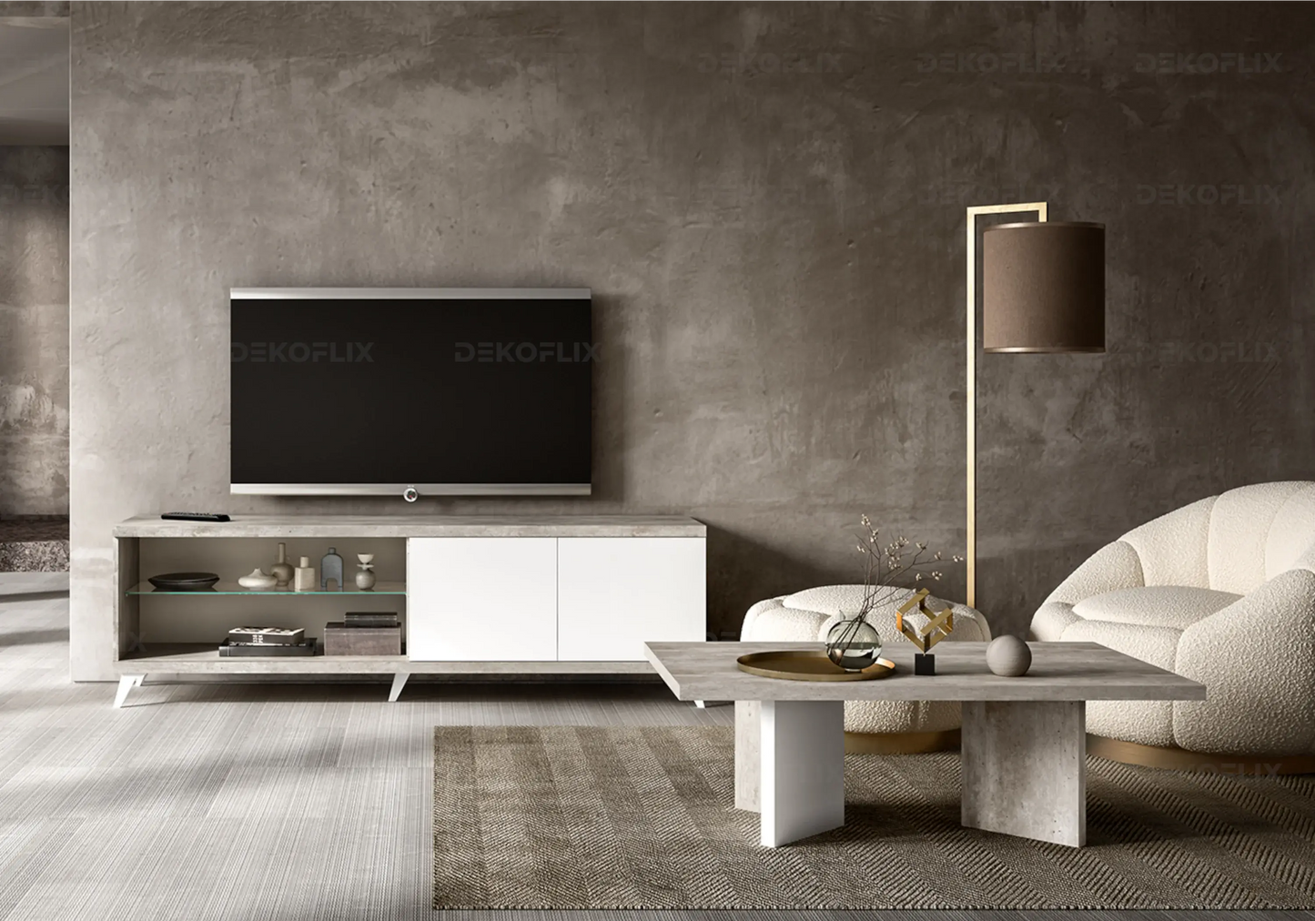 Table Basse Moderne Béton – Table de Salon Treviso Status