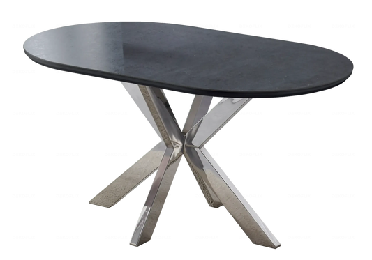 Table Céramique Noire et Chaises Taupe Argentés – NORA Galerie du Mobilier