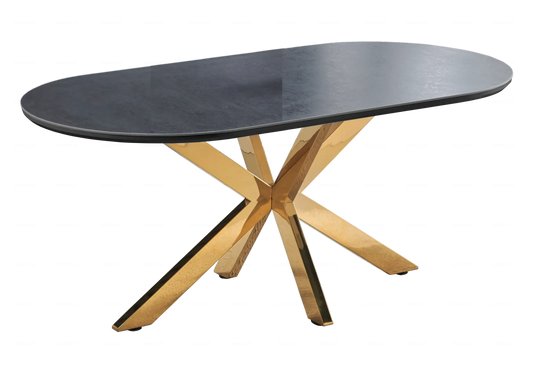 Table Marbre Blanc et Chaises Noires Dorés – NORA DEKOFLIX