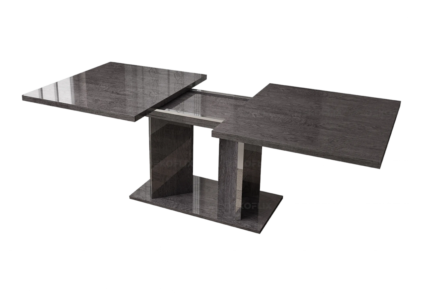 Table à Manger Bouleau Gris Design Extensible – Sarah Status