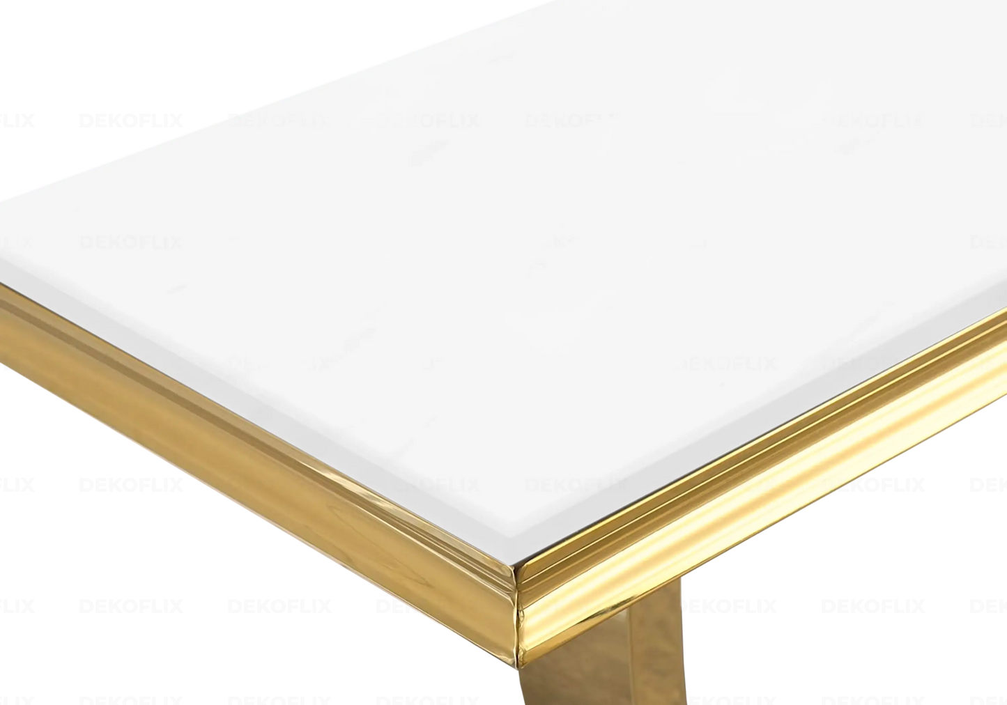 Table à manger verre blanc dorée design BOBO New Design