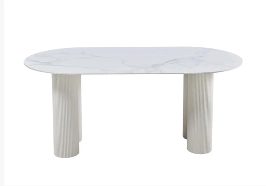 Table à manger céramique marbre blanc BAYA New Design