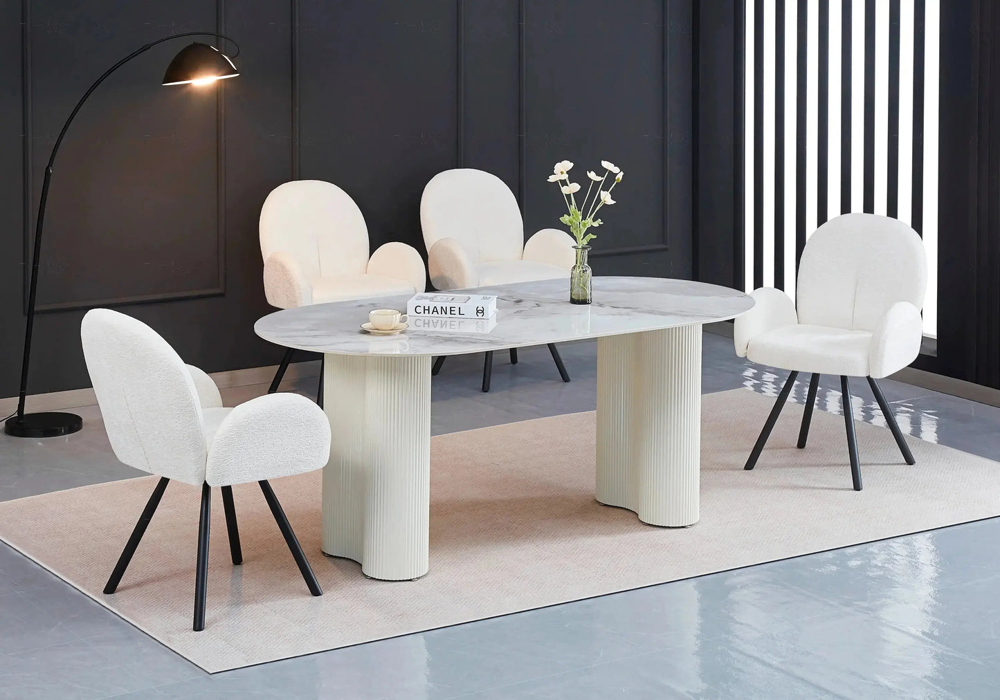 Table à manger céramique marbre gris BAYA New Design