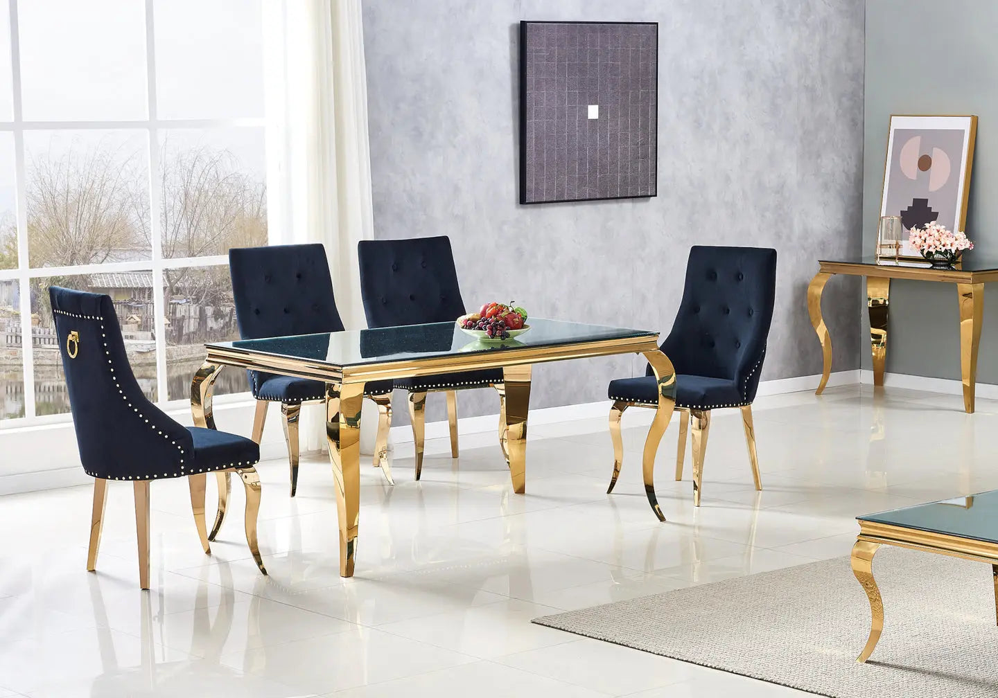 Table à manger dorée miroir NEO New Design