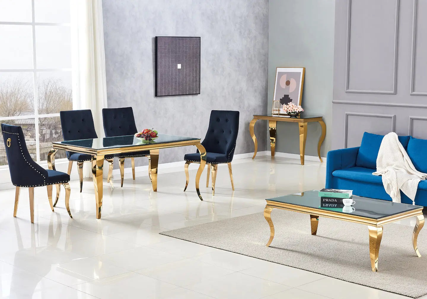 Table à manger dorée miroir NEO New Design